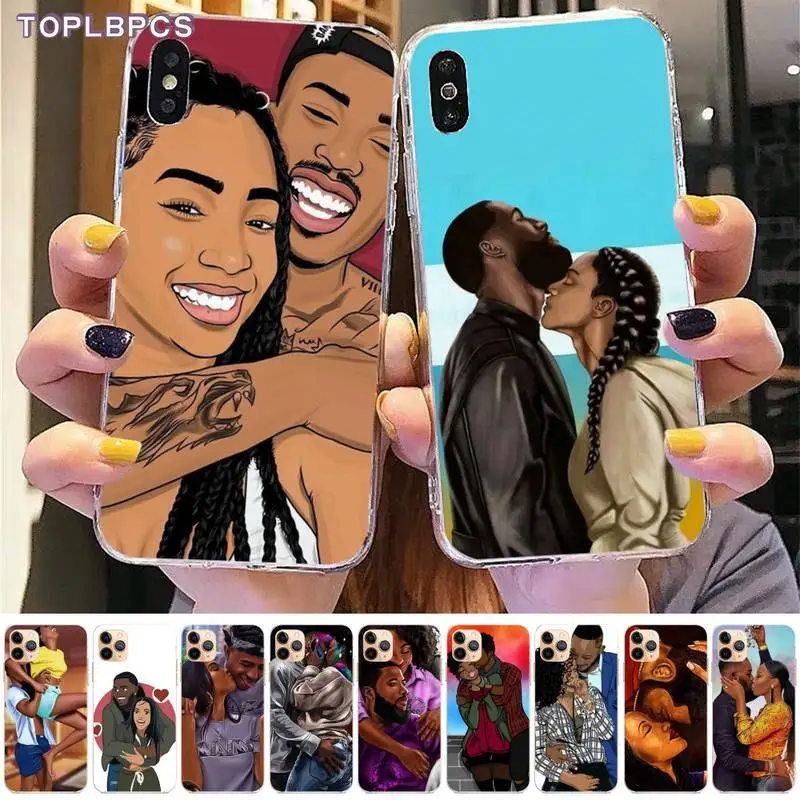 TOPLBPCS Arte африканская пара чехол для телефона сделай сам iPhone 8 7 6 6S Plus X 5S SE 2020 XR 11 12 pro