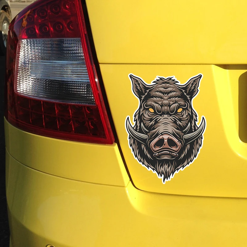 Angry Wild Boar Hog Pig Self-adhesive Decal Car Sticker Waterproof Auto Decors o