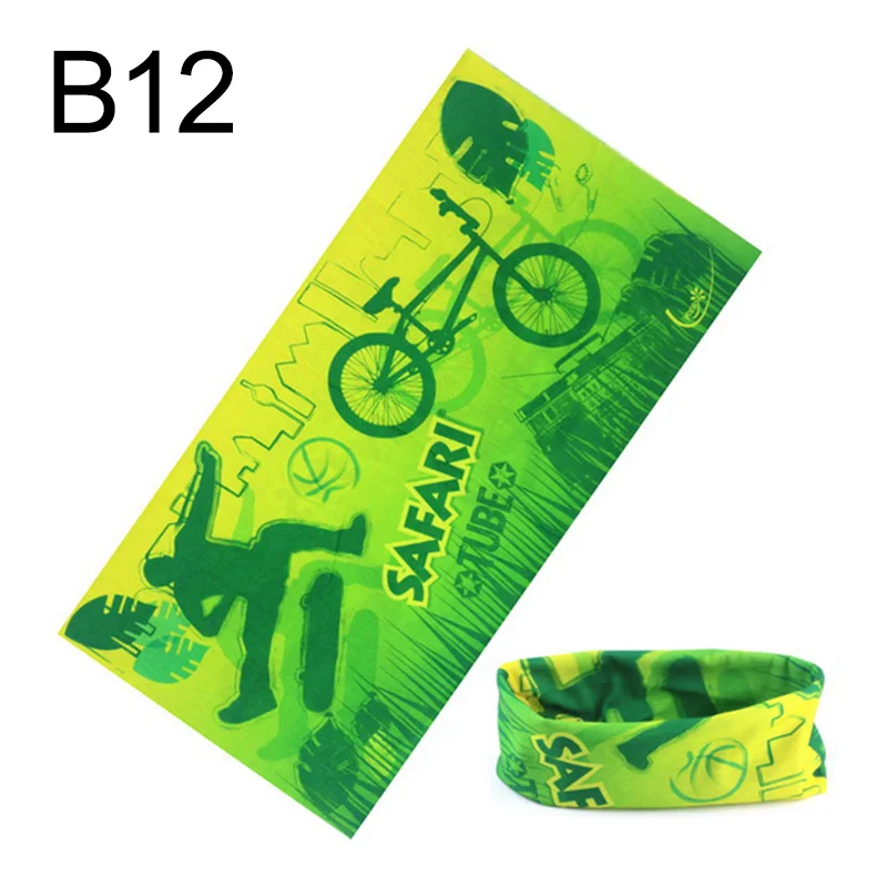 Многофункциональный спортивный волшебный шарф дышащий MTB горный велосипед рыболовная маска для лица трубчатый шарф ветрозащитная велосипедная походная бандана - Цвет: B12