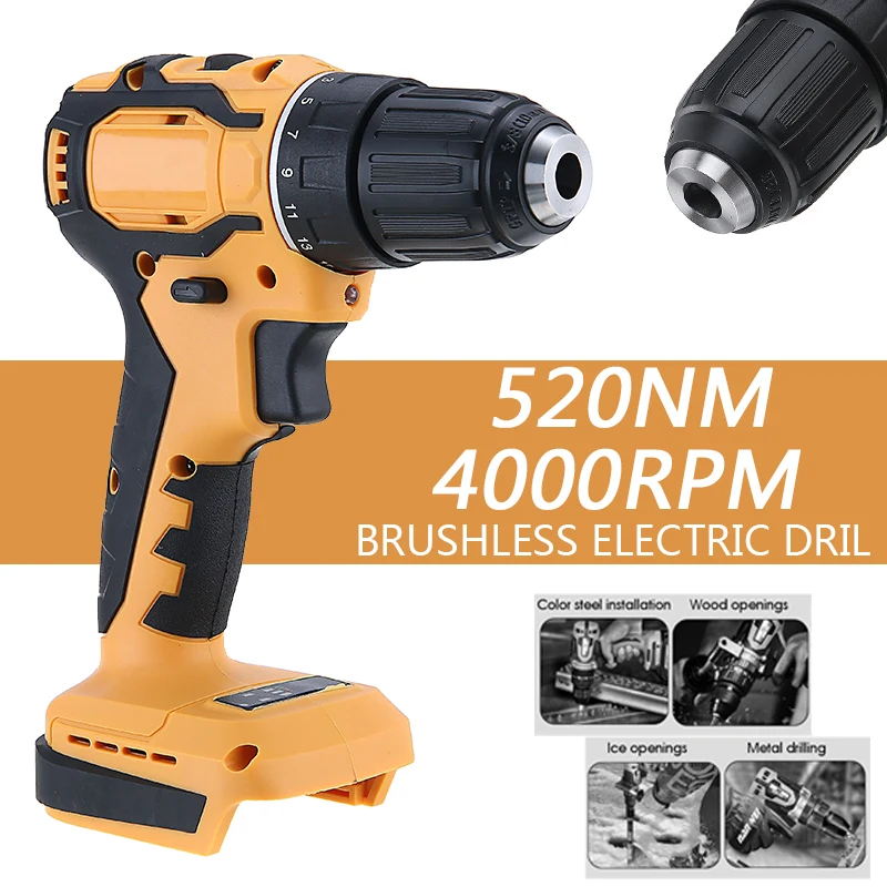 

Electric Cordless Impact Drill 10mm Rechargable Electric Screwdriver Drill 18V Battery Electrical Power Tool