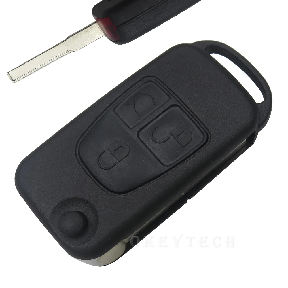 OkeyTech – coque de clé de voiture pliable à 3 boutons, pour