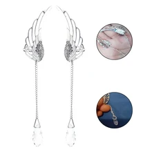 

Fashion Silver Plated Angel Wing Stylist Crystal Earrings Drop Dangle Ear Stud For Women Long Cuff Earring Bohemia Jewelrys