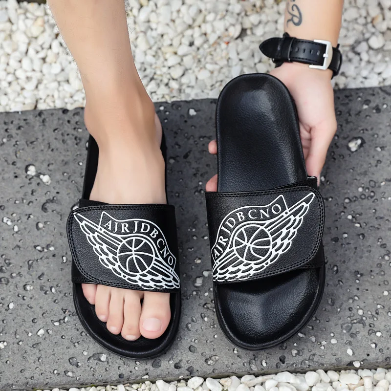 

Autumn Korean-style chao tuo Magic Anti-slip Casual A- line Retro Stickers Beach Trend Basket MEN'S Slippers Men's