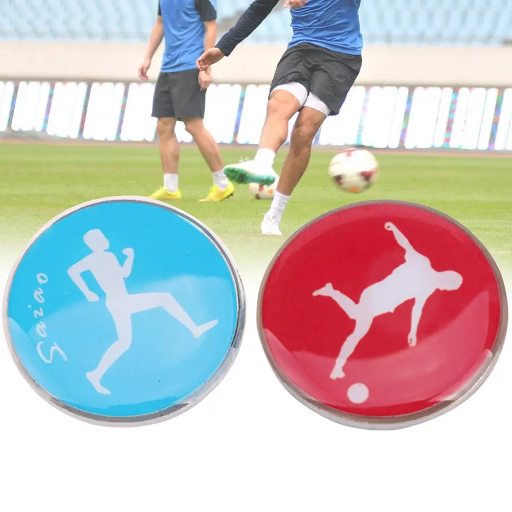 Sports Football Pattern Pick Edge Referee Side Toss Coin 1Pc for Kids Adults