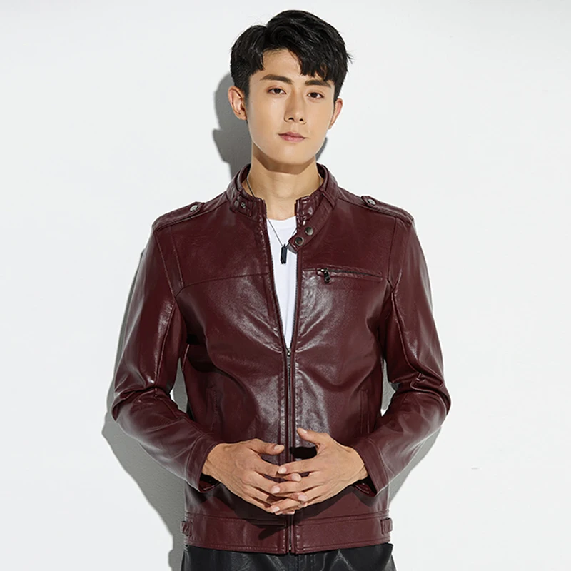 

Mens Leather Jacket Plus Size 5XL Autumn Winter Men's Casual Washed Motorcycle PU Leather Jacket Coat Mens Biker Moto Jacket