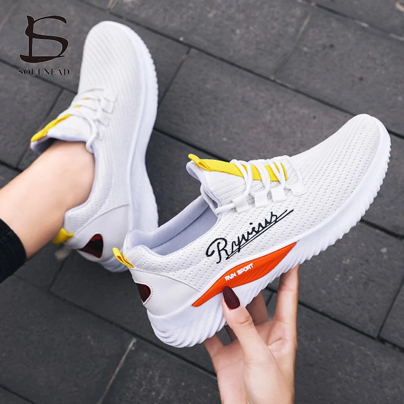 Spring New Trend Female Coconut Casual Shoes Wild Fashion Lace-Up Sneakers Lightweight Breathable Non-Slip Running Shoes