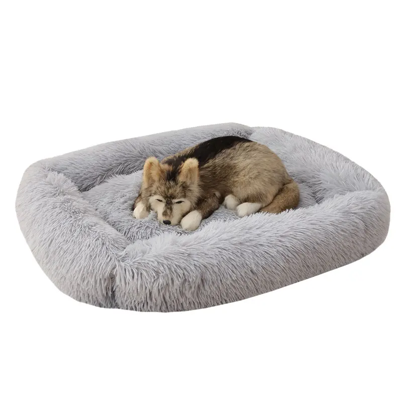 Plush Dog Kennel Dog-Bed Large Cat-House Dog-Cushion Washable Warm Winter Long for Medium