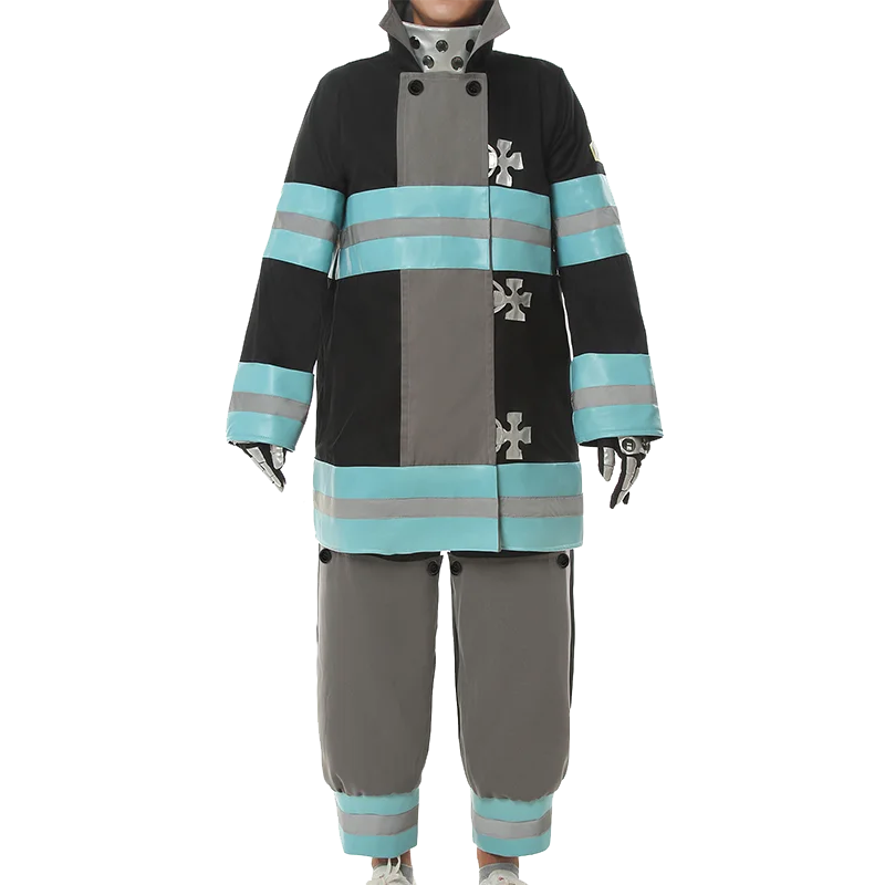 

2019 Anime Enn No Shouboutai Fire Force Uniform Shinra Costume Tamaki Maki Firefighter Halloween Outfit with hat Cosplay