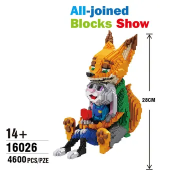 

16026 Fox Rabbit Couples Arale Small Particles Diamond Building Blocks Fight Inserted Educational Assembled Toys kids love gift