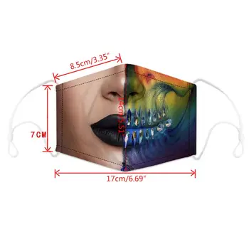 

Personal Mouth Mask Funny Print Replaceable Filters Pads Washable Mouth-Muffle For Halloween Christmas