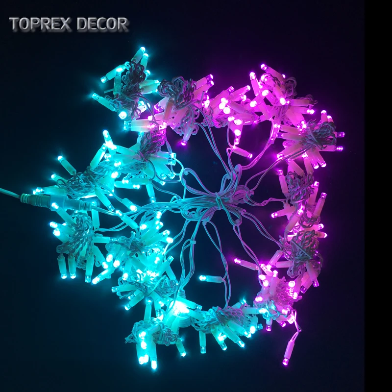 Toprex 1,5x1,5 м Рождественская светодиодная занавес голубое и розовое светодиодное Праздничная гирлянда Вечерние огни праздничный Декор