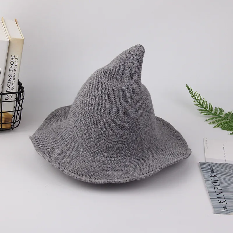 Женская шляпа ведьмы на Хэллоуин, Современная шляпа ведьмы, изготовленная из высококачественной овечьей шерсти, женский костюм, аксессуар, подарок
