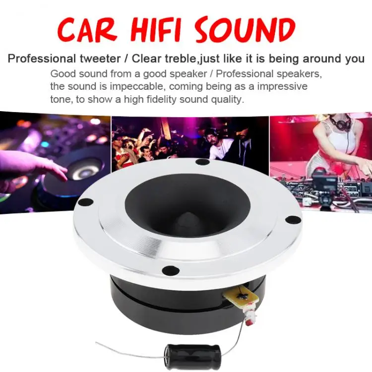 2pcs 4 Inch 150W 4OHM Aluminum Tweeter Speaker with Capacitor for Vehicle Auto Cars Stereo Modified