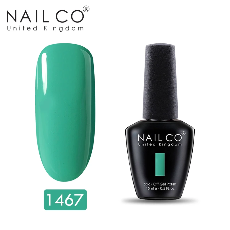 NAILCO, новинка, 15 мл, УФ Гель-лак, лак для ногтей, набор красок, маникюр, геллак, Полупостоянный Гибридный гвоздь, искусство, макияж, Черный Гель-лак для ногтей - Цвет: 1467