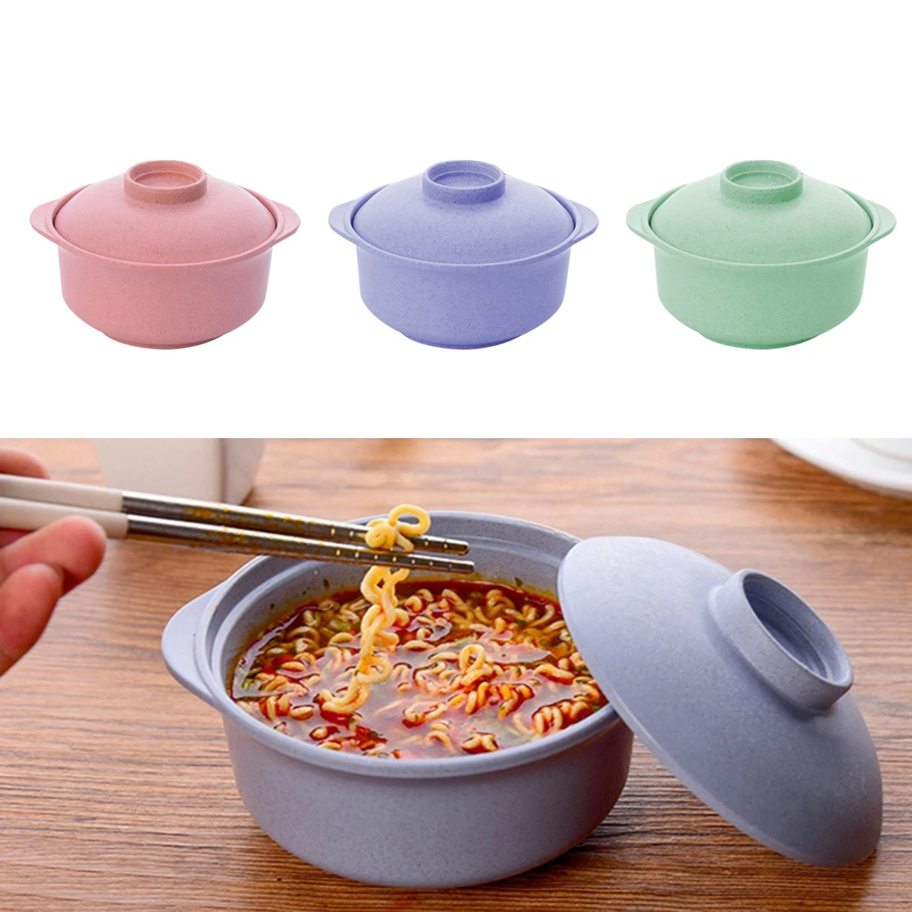 1pc Creative Instant Noodles Bowl With Lid Japanese Style Students Noodle Soup Rice Ramen Restaurant Kitchen Tableware | Дом и сад