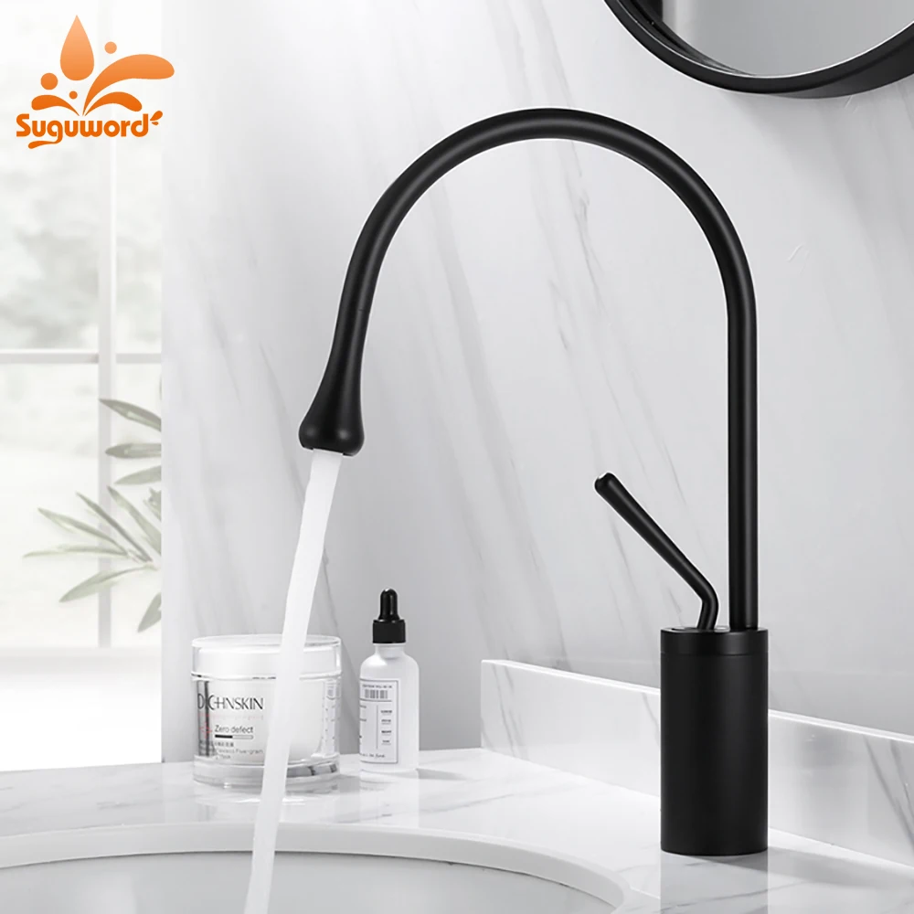Basin Faucet Hot & Cold Water Mixer Deck Mounted Tap for Bathroom