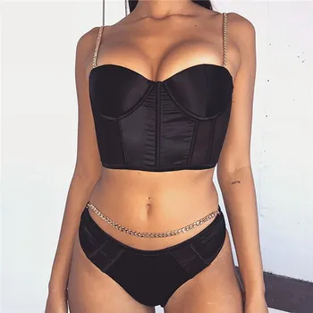 

Women Leather Bra Tops Gothic Push Up Bra Corsage Sexy lingerie Corset Hot Fashion Party Bra Club tops Wear Plus Size