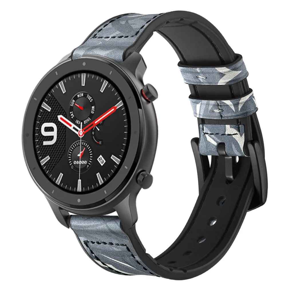 Ouhaobin ремешок для часов AMAZFIT GTR Смарт-часы 42 мм кожаный сменный спортивный наручные