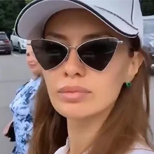 Черные треугольные солнечные очки кошачий глаз, женские итальянские брендовые дизайнерские солнцезащитные очки для мужчин, Модные Роскошные Металлические солнцезащитные очки UV400