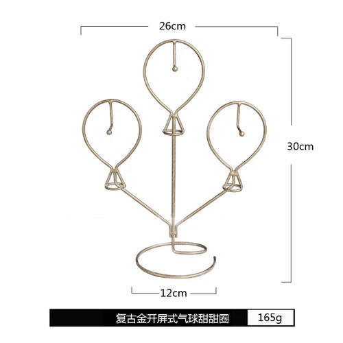 Gold 3 Heads New Donuts Display Racks Donut Display Stand Sets for Wedding Birthday Kids Party Decor Doughnut Holder Tableware Dessert Plates - Цвет: Gold 3 Heads