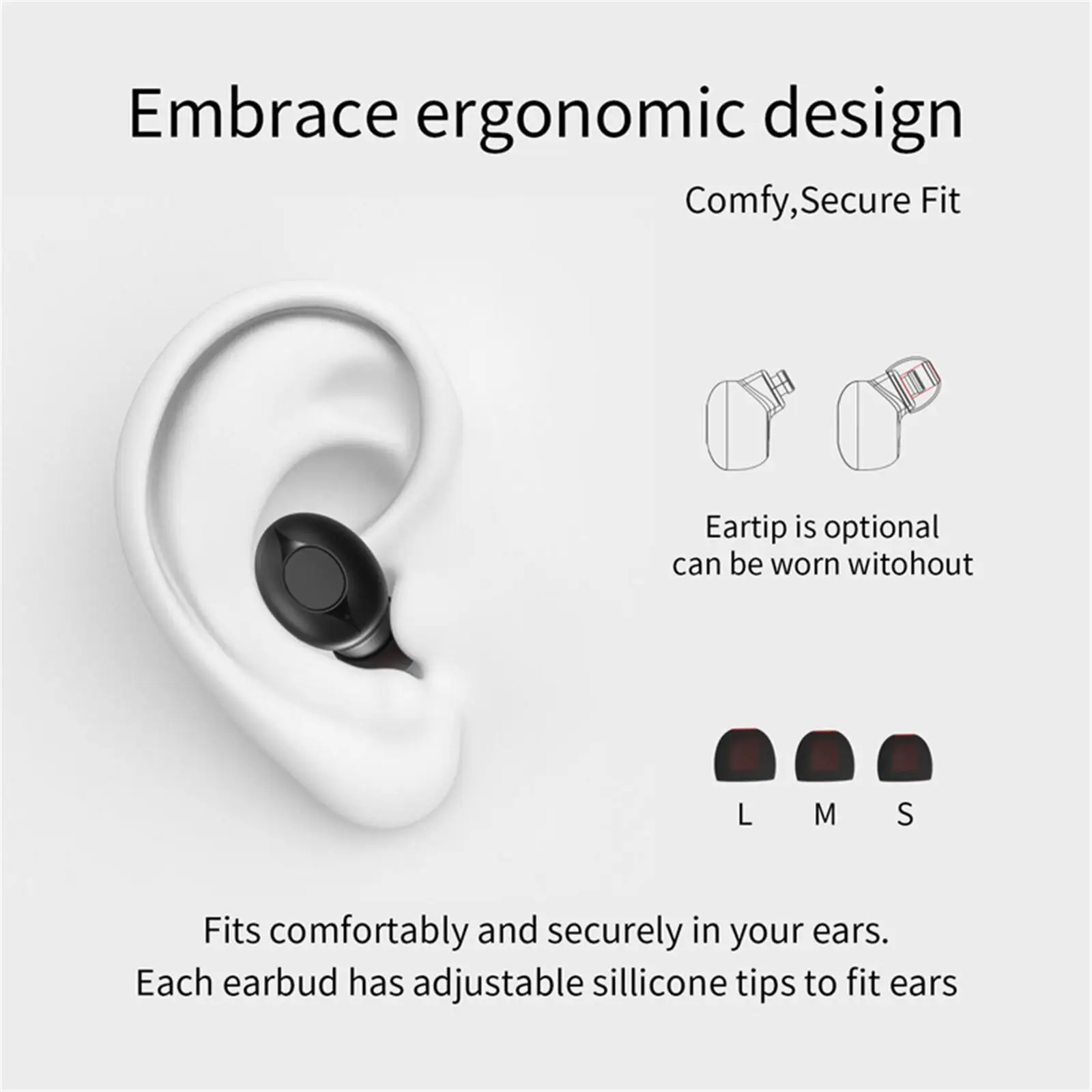 True Wireless TWS Earphones Bluetooth Sport Stereo Headsets Handsfree Calling with Charging Box for Samsung iPhone LG