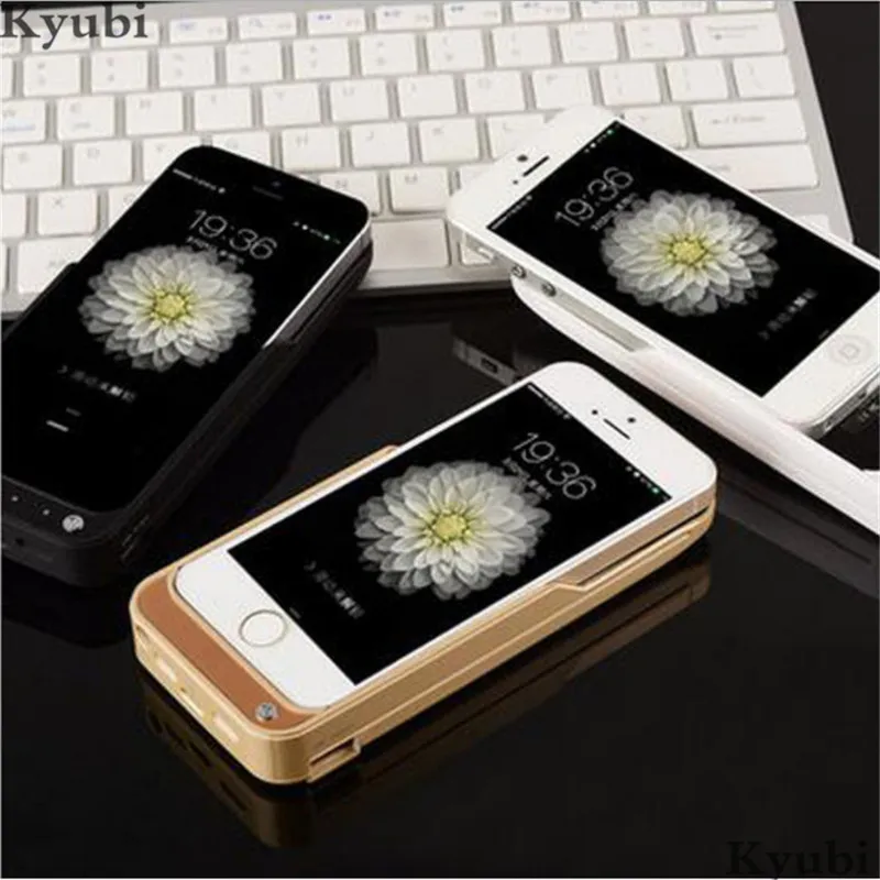 

4200mah high power wireless charger case for iphone 5 5s se external portable charging cover for iphone 5 5s se luxury 2 in 1