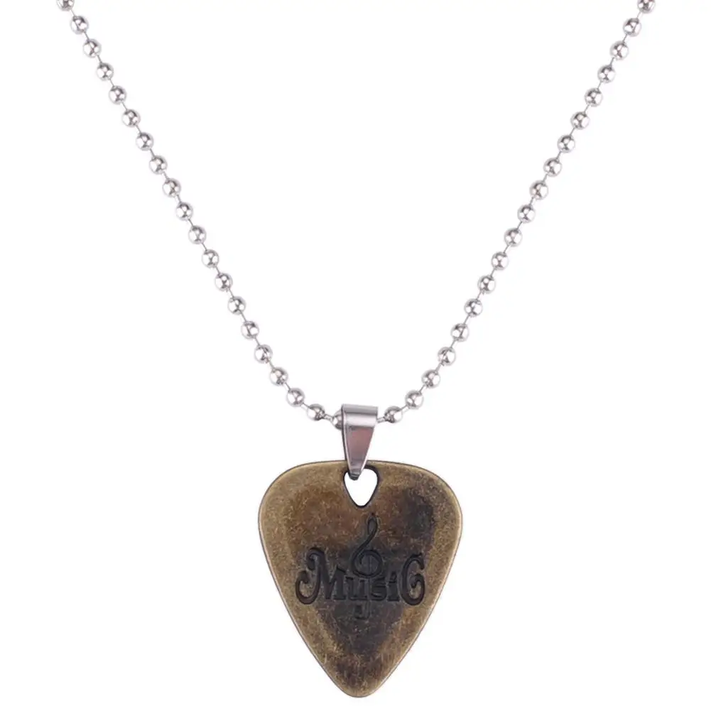 1 шт. ожерелье с кулоном из цинкового сплава, ожерелье с кулоном для гитары, ожерелье с цепочкой, ювелирное изделие, музыкальный металлический зажим для гитары - Цвет: D
