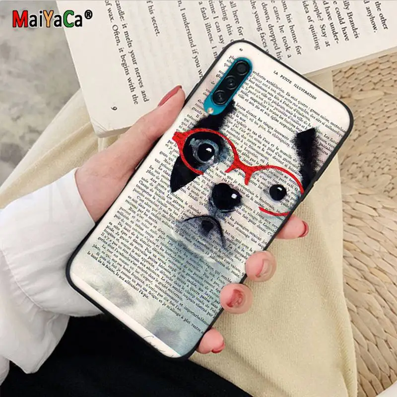 Book newspaper background Cute French Bulldog
