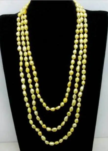 8" 7-8 мм золотое ожерелье из пресноводного жемчуга
