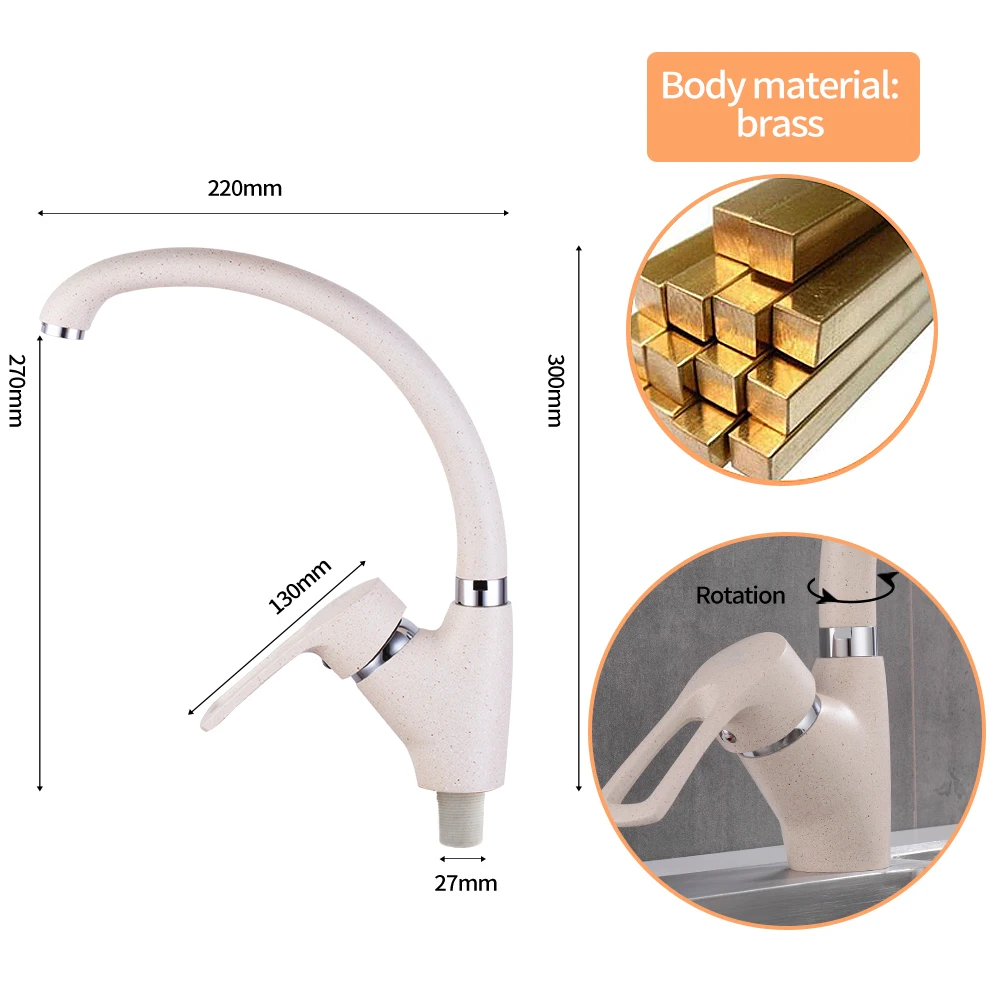 Смеситель для кухонной раковины Смеситель для горячей и холодной латуни с одной ручкой смесители для кухни Поворотный носик кухонный смеситель для крана-сифона