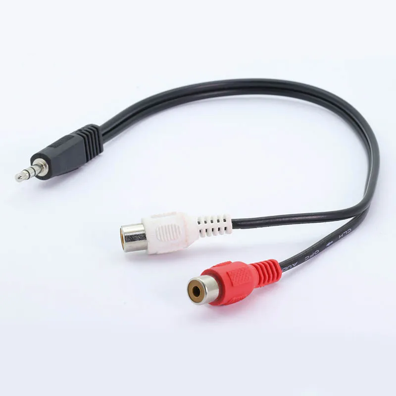 100pcs lot 3 5mm Male Plug to 2 RCA Female Jack Adapter Cable Mini Stereo Headphone Y Cable 3 5mm to RCA AUX Audio Cable