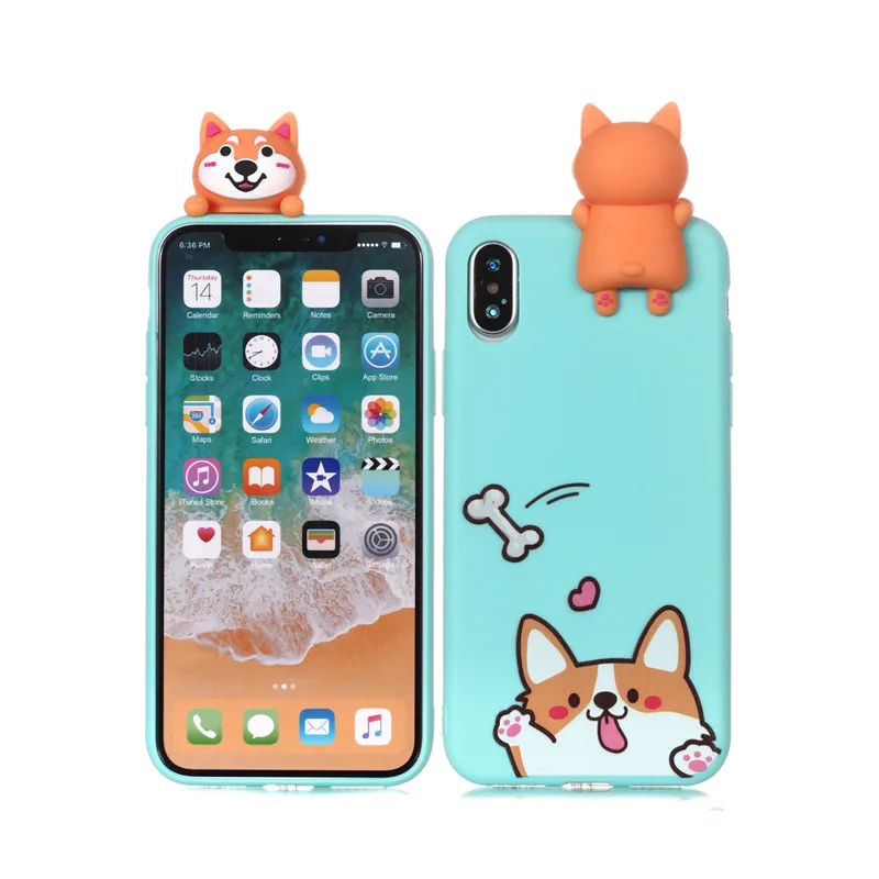 D 3D Мягкий Силиконовый ТПУ чехол для iPhone 11 Pro X XR XS Max прекрасная панда кошка собака Телефон с единорогом чехол для iPhone 6 6S 7 8 Plus 5 5S SE - Цвет: D