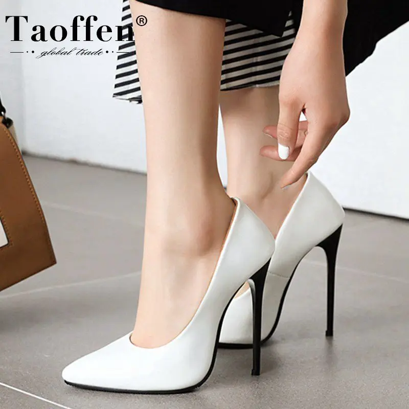 

Taoffen 6 Color Size 34-48 Ladies Pumps Spring Patent Leather High Heel Shoes Women Pointed Toe Sexy Female Footwear