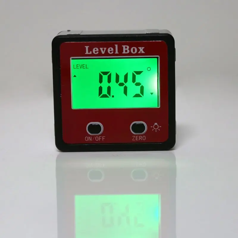 LCD Digital Inclinometer Spirit Level Protractor Gauge Meter Bevel Level Base