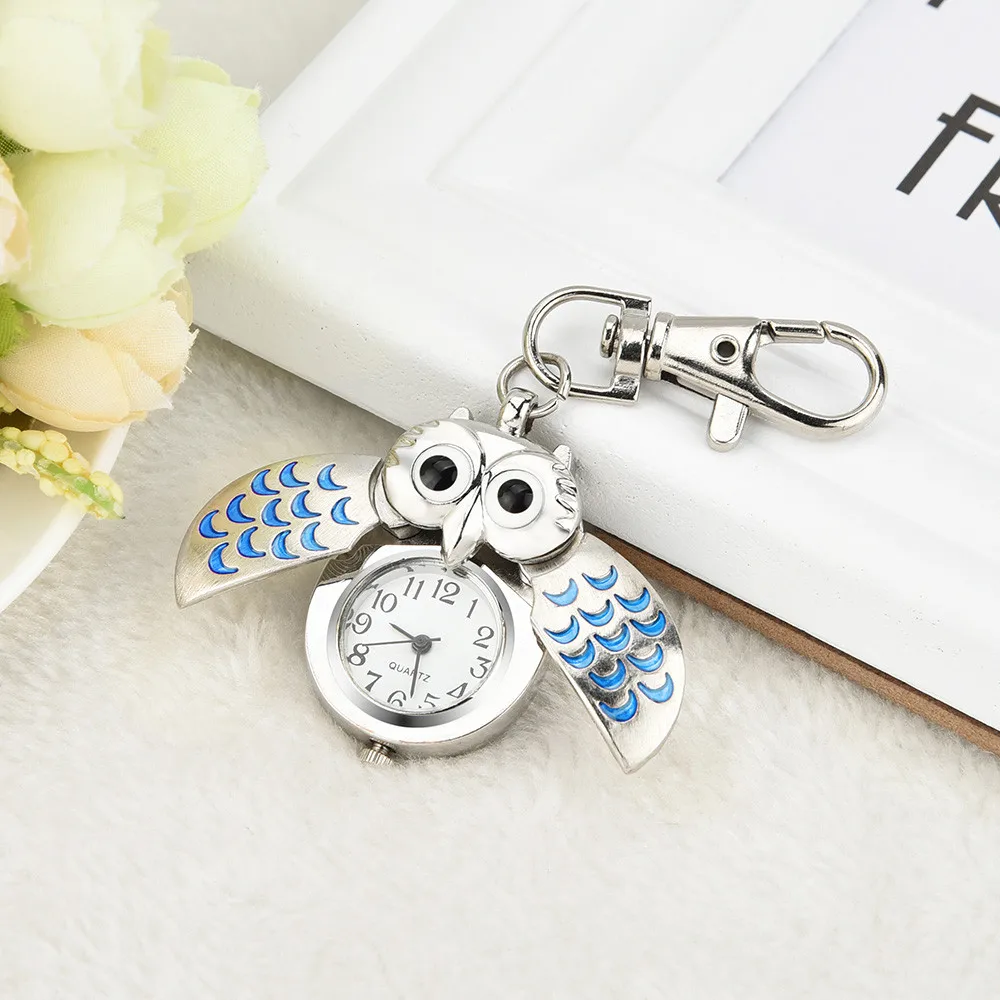 Fashion Lady Pocket Watch Cute Cartoon Owl Pocket Watch Gorgeous Multicolor Pocket Pocket Keychain Pocket Watch женские часы 50