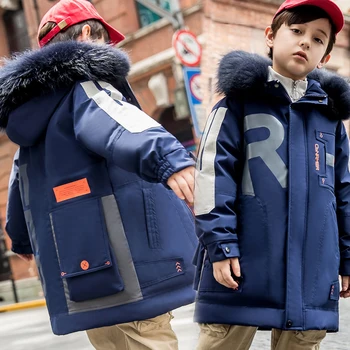 

-30 Degrees Russia Boys down coat 2020 winter Boy snowsuit parkas Thicken warm jacket for boy children outerwear clothing 5-12 Y