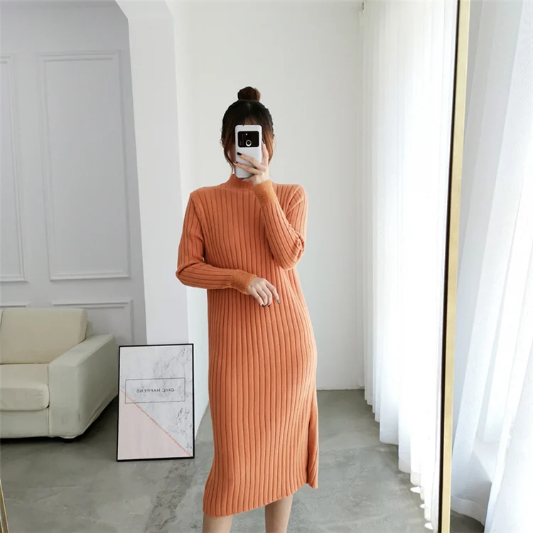 Caramel Colorfaith Длинное повседневное платье свободного кроя, рубашка, осень-весна DR8821 - Цвет: Caramel