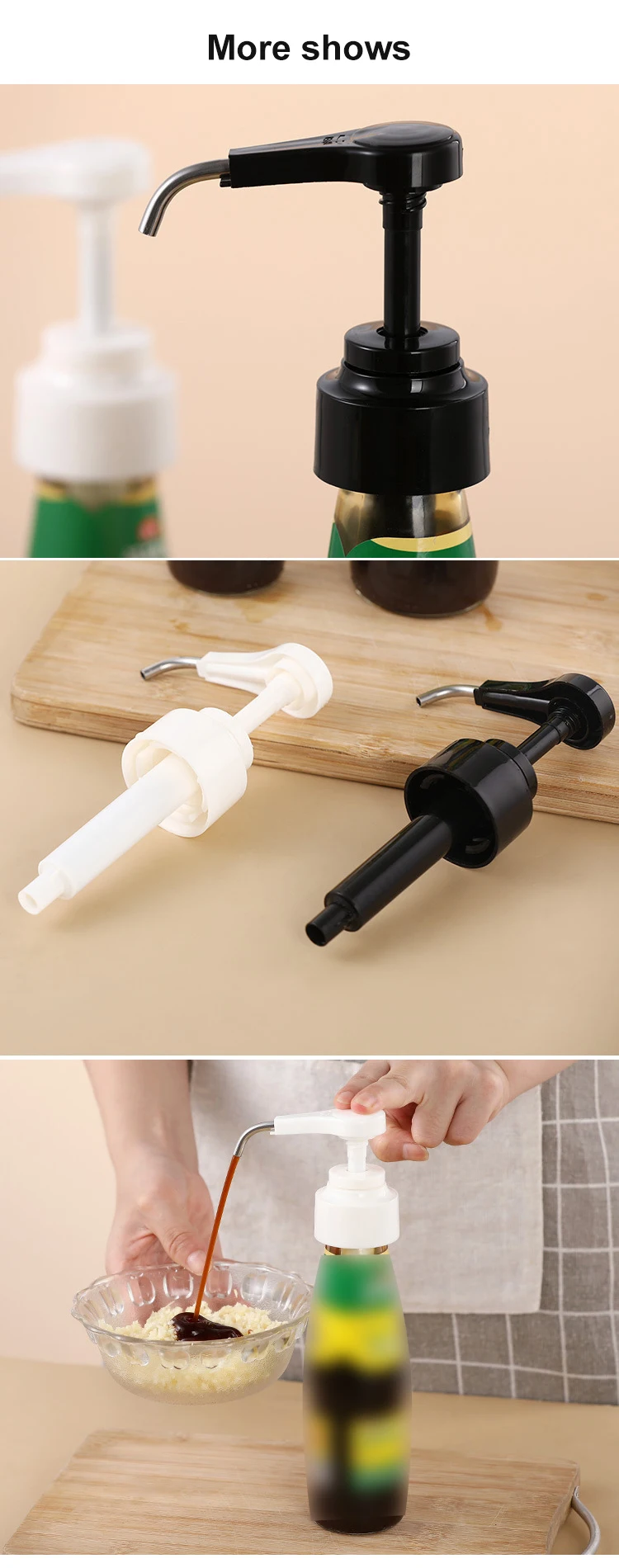 Jam Syrup Bottle Pump Oyster Sauce Dispensers Pumps Push-type Nozzle Bottle Cap Ketchup Vinegar Bottle Kitchen Gadgets