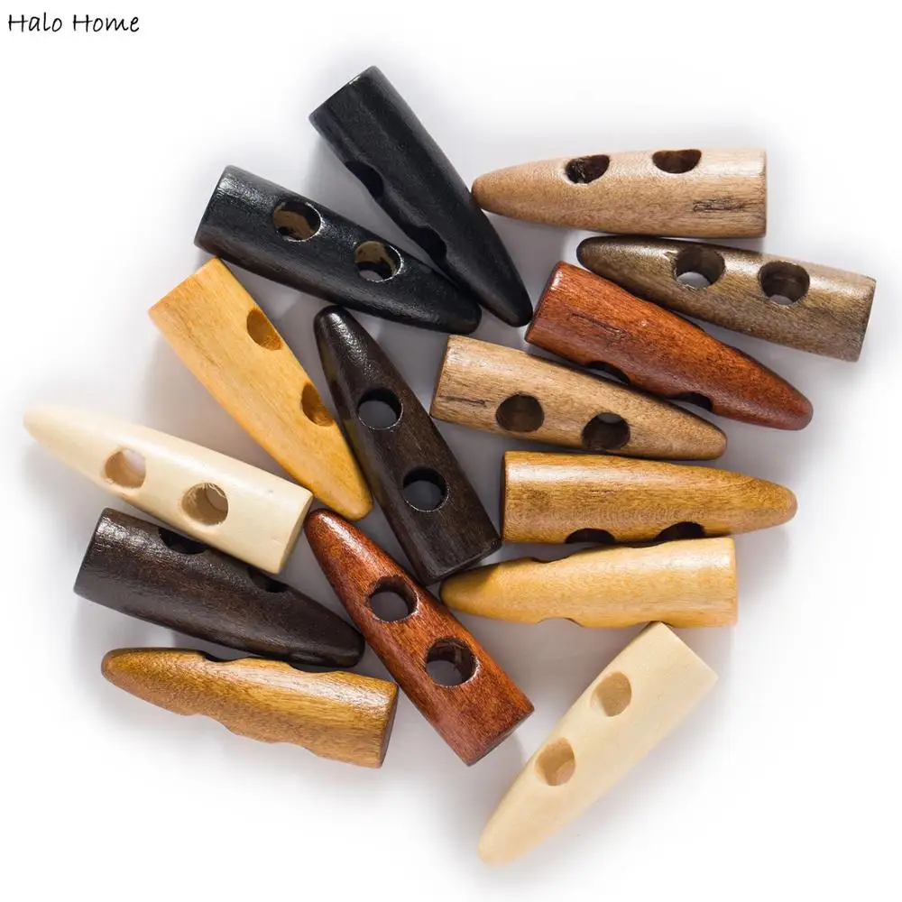 10pcs Horn Imitation Tooth Wood Toggle Buttons Sewing Craft DIY Accessory Compatible with Clothing Coat Overcoat Jacket Blazer 3