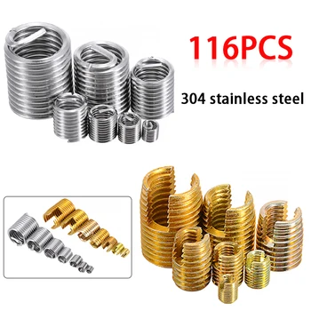 

116Pcs M3 M4 M5 M6 M8 M10 M12 Steel Wire Thread Insert and Self Tapping Thread Repair Tool Kit For Hardware Repair Tools