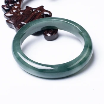 

Natural Burmese Jadeite 54-64mm Dark Green Bracelet Elegant Princess Jewelry Best Gift Present