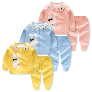 

Children Baby Suit Clothes Kids Girls Sweater Sets Autumn/winter Children Two-piece Sets Sweater Infant Cotton Knit Sweater
