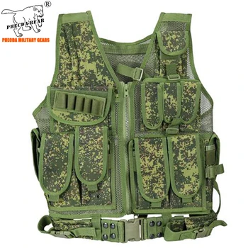 

outdoor hunting vest tactical combat vest multi-function military vest with ak magazine pouch paintball individual load carrier
