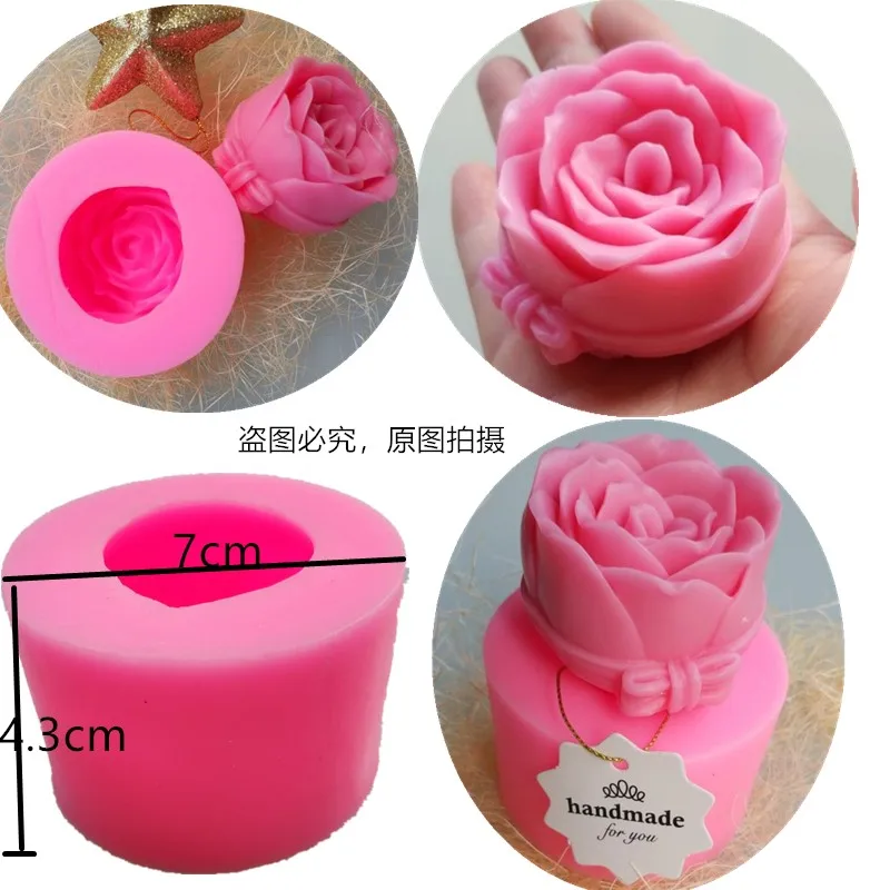 Silicone Soap Molds Rose shape 3D Cake Cupcake Jelly Candy Chocolate