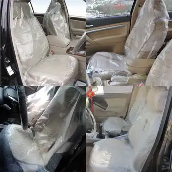 

100PCS Universal Car Disposable Plastic Seat Covers Home Garden Chair Covers Anti Dust Waterproof Vehicle Protectors 145x75cm