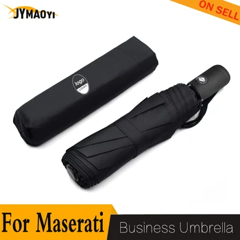 

For Maserati trademark Business Automatic umbrella folding car logo Windproof bumbershoot rain sun visor UV parasol men black