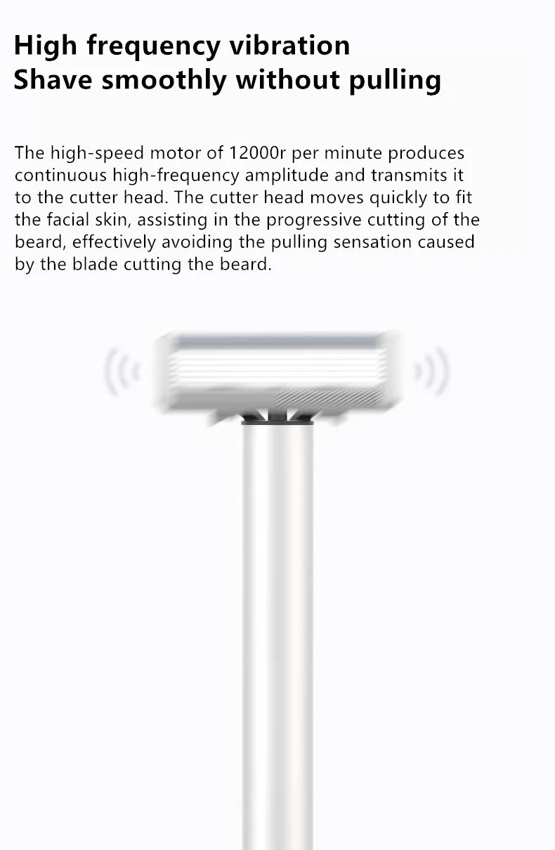 Lâmina de barbear manual, com vibração, à