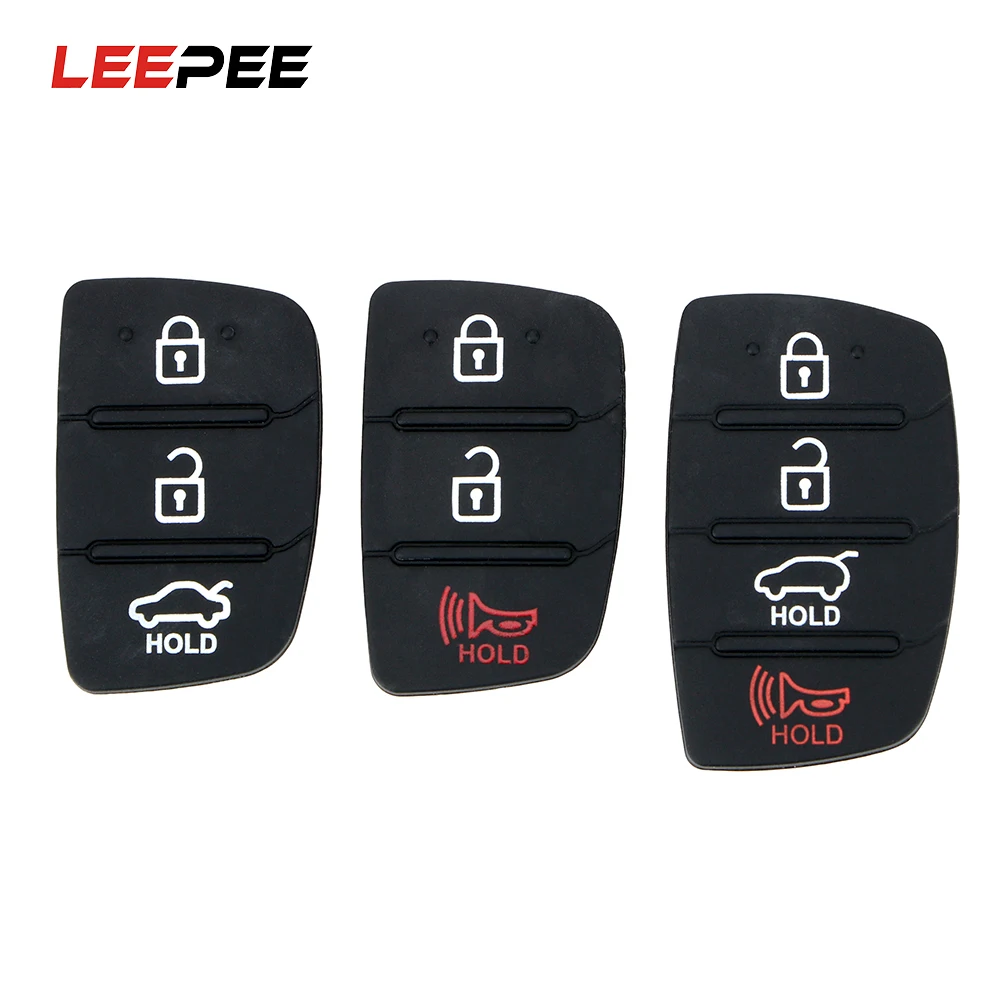 LEEPEE 3 4 кнопки ключи резиновый кнопочный коврик для Hyundai Ix35 Ix45 дистанционный ключ