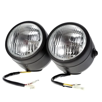 

Modified Motorcycle Headlights Retro Prince Lights Round Headlights with Double Eyes and Two Heads Suitable for Harley