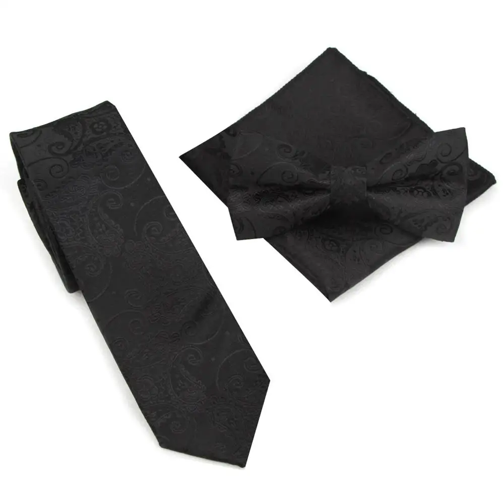  Skinny Neck Ties for Men Pocket towel Handkerchiefs Bowtie Slim Tie Fashion accessories